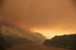 Smoke from the Eagle Creek Wildfire fills the Columbia River Gorge.