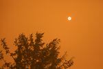 The sun looms over a cloud of smoke from the Santiam Fire near Gates, Ore., Sept. 9, 2020. 