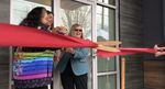 Tribal chairwoman Cheryle Kennedy (left), Health and Wellness Director Kelly Rowe (center) and Multnomah County Commissioner Diane Rosenbaum (right) cut the red ribbon to the new Great Circle Recovery clinic on Feb. 6, 2023.