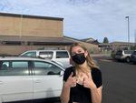 Hannah Higgins, 16, in the parking lot of  Summit High in Bend on April 23, 2021, where she usually spends her lunch break in a car.