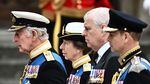 Britain's King Charles III, Britain's Princess Anne, Princess Royal, Britain's Prince Andrew, Duke of York and Britain's Prince Edward, Earl of Wessex arrive at Westminster Abbey in London.