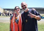 Editor Tracy Schlapp and writer Kyle Hedquist at Oregon State Penitentiary at a  yard concert fundraiser for the Japanese Healing Garden. June 30, 2018. Hedquist is among the inmates whose work is featured in the anthology "Prisons Have a Long Memory." He was granted clemency by Gov. Kate Brown and  released in April 2022.