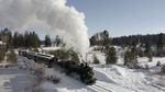 The "number 19" steam train chugs through the Sumpter Valley west of Baker City.