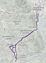 Planners published a map in October 2016 of possible alternative routes for the proposed Southwest Corridor light rail line from Portland to Tualatin.
