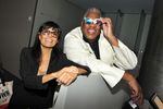 2011: Designer Norma Kamali, left, and editor Andre Leon Talley, right attend the Norma Kamali Spring 2012 Collection and NORMAKAMALI3D Launch at the David Rubenstein Atrium on September 14 in New York City.