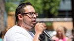 Oregon state Rep. Diego Hernandez speaks at a rally in Portland, Sunday, June 24, 2018.