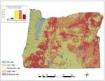 The Oregon Wildfire Risk Explorer map, created by Oregon State University as part of a new wildfire policy directed by Senate Bill 762, outlines wildfire risk at the property ownership level across the state.