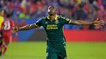 Portland Timbers forward Fanendo Adi (9) reacts after scoring a goal during the second half at Toyota Stadium. 