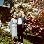 Betty Niven in front of her house on Hilyard in Eugene, with her husband, Ivan Niven, in 1980. Betty was particularly fond of the dogwoods, right.