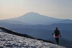 A woman in a pink tutu climbs Mount St. Helens on Mother's Day, following a tradition started by Kathy Phibbs.