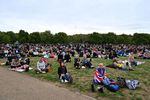 Well-wishers gather in Hyde Park where the State Funeral Service of Britain's Queen Elizabeth II will be shown on a large screen in London.