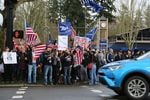 Supporters of President Donald Trump at a March 4 Trump event in Lake Oswego, Oregon, Saturday, March 4, 2017.