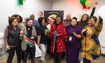 The new Karibu program, run by Central City Concern, is designed to help Black men recovering from incarceration successfully transition back to life in the community. Program director Toni Hatter-Smith (front row, center, in red) celebrated the opening of a new building for Karibu, in late February 2023.