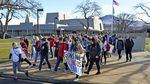 Medford students walked out of class Friday, March 3, 2018, to protest violence in schools.