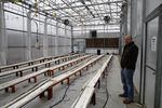 John Day city manager Nick Green inside the new greenhouse. 