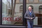 Charles Froelick in front of the Froelick Gallery in Portland, five days after he shut his doors. 