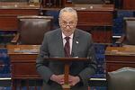In this image from Senate TV, Senate Majority Leader Chuck Schumer of N.Y., speaks on the Senate floor, Tuesday, May 3, 2022 at the Capitol in Washington.   A draft opinion suggests the U.S. Supreme Court could be poised to overturn the landmark 1973 Roe v. Wade case that legalized abortion nationwide, according to a Politico report.  “This is as urgent and real as it gets,” Schumer said on the Senate floor Tuesday. “Every American is going to see on which side every senator stands.”