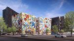 The Portland Design Commission recently approved the rose and thunderegg–inspired painting by renowned artist James Jean for the Fair-Haired Dumbbell Building on East Burnside.