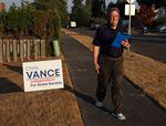 Independent challenger for Washington state Senate Chris Vance said he goes doorbelling up to six days per week, here in Auburn, Wash.