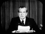 Former President Richard Nixon resigned from office before the House voted on impeachment, announcing his decision on television on Aug. 8, 1974.