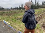 Mary Colombo walks along her four-acre farm in Troutdale, Ore., on Jan. 25, 2023. Wild Roots grows more than 25 different radicchio varieties which they harvest from September all the way through February and March.