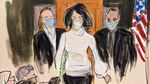 In this courtroom sketch, Ghislaine Maxwell enters the courtroom escorted by U.S. Marshalls at the start of her trial, Nov. 29, 2021, in New York.
