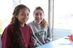 Brooke Ashley Sweet, left, is a junior and Emma Krystyne Burke, right, is a sophomore at Elkton High School. They come to El Gurrero Azteca for lunch once a week or so.