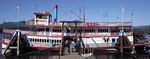 Tourists file in for a ride on the Columbia River Gorge sternwheeler in Cascade Locks.