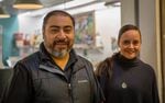Omar and Vanessa Salomon, owners of the Xōcotl juice and smoothie shop at the Portland Mercado in SE Portland, Ore., pose for a portrait on Wednesday, May 20, 2020. Xōcotl has remained open for takeout and delivery orders during the coronavirus pandemic.