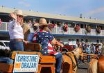 Republican gubernatorial candidate Christine Drazan waves to crowds at the Pendleton Round-Up in September.