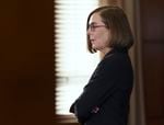 Gov. Kate Brown, seen in her office at the state capitol on Feb. 3, 2022, wants to end the use of the death penalty in Oregon.