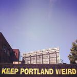Keep Portland Weird sign in downtown Portland.