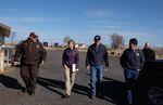 John Megan with Malheur refuge law enforcement gives U.S. Secretary of the Interior Sally Jewell, Refuge Manager Chad Karges and Deputy Secretary Mike Connor a tour of the Malheur National Wildlife Refuge on March 21, 2016.