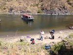 OPB crew and gear dropped off for a day of videotaping on the Snake River in Hells Canyon, 2016.
