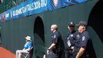 Eugene Police officers at the Olympic Trials. The goal of law enforcement on-hand is to “recede into the background,” according to Kelly McIver with UOPD.