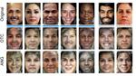 Face images and their reconstructions from perception data in University of Oregon professor Brice Kuhl's research. The top row has faces that human subjects were asked to look at. The second and third rows show a computer's "guesses" of what the subjects saw.