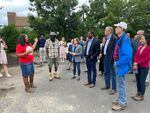 EPA Administrator Michael S. Regan toured Mudbone Grown Farm in Rockwood Wednesday August 10, 2022. Mudbone Grown Farm's co-founders Shantae Johnson and Arthur Shavers discuss their work and how their projects have benefitted communities of color.