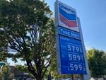Gas prices spiked up in Oregon in September 2022, reaching a statewide average of $5.14 per gallon. Prices are higher at this Chevron station on Northeast Martin Luther King Blvd., in Portland, where a gallon of regular was selling for $5.79 on Sept. 27, 2022.