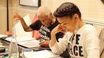 Wayne Shorter, left, goes through materials with esperanza spalding during a rehearsal of ...(Iphigenia).