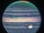 A new image of Jupiter taken from NASA's Webb Telescope and released on Monday is shown.