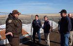 Malheur refuge law enforcement officer John Megan gives U.S. Secretary of the Interior Sally Jewell, Refuge Manager Chad Karges and Deputy Secretary Mike Connor a tour of the Malheur National Wildlife Refuge on March 21, 2016.