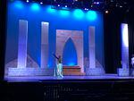 Student actor Megha Panikar rehearses as scene as Princess Anna in the musical "Frozen" at Westview High School, February 27, 2023.