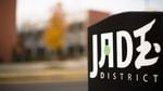Trashcans along SE 82nd Avenue are adorned with the Jade District logo, the name for the collection of highly diverse neighborhoods that make up the area. 
