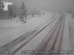 An Oregon Department of Transportation camera shows driving conditions at the Siskiyou Summit location on Tuesday, March 28, 2023.