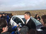 Ammon Bundy's attorney Mike Arnold speaks with the media before the Malheur refuge occupation ended in February.