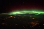 This view of the aurora borealis from the International Space Station was captured over the Midwest of the continental United States. NOAA says the phenomena known as the northern lights could be viewed as far south as Oregon this week.