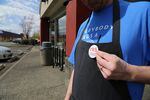 On the day of the vote, many employees wore pins in support of the Burgerville Workers Union.