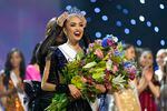 Miss USA R'Bonney Gabriel reacts as she is crowned Miss Universe during the final round of the 71st Miss Universe Beauty Pageant, in New Orleans on Saturday, Jan. 14, 2023.