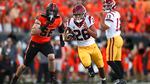 Southern California running back Travis Dye rushes during the first half of the team's NCAA college football game against Oregon State on Saturday, Sept. 24, 2022, in Corvallis, Ore.