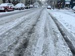 Packed ice on Milwaukie Avenue in Sellwood, Feb. 23, 2023. 